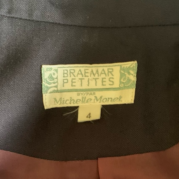 Navy blue pure virgin wool long blazer double breasted collar gold metal buttons - Picture 8 of 15